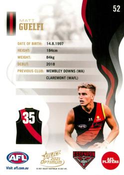2021 Select Optimum #52 Matt Guelfi Back